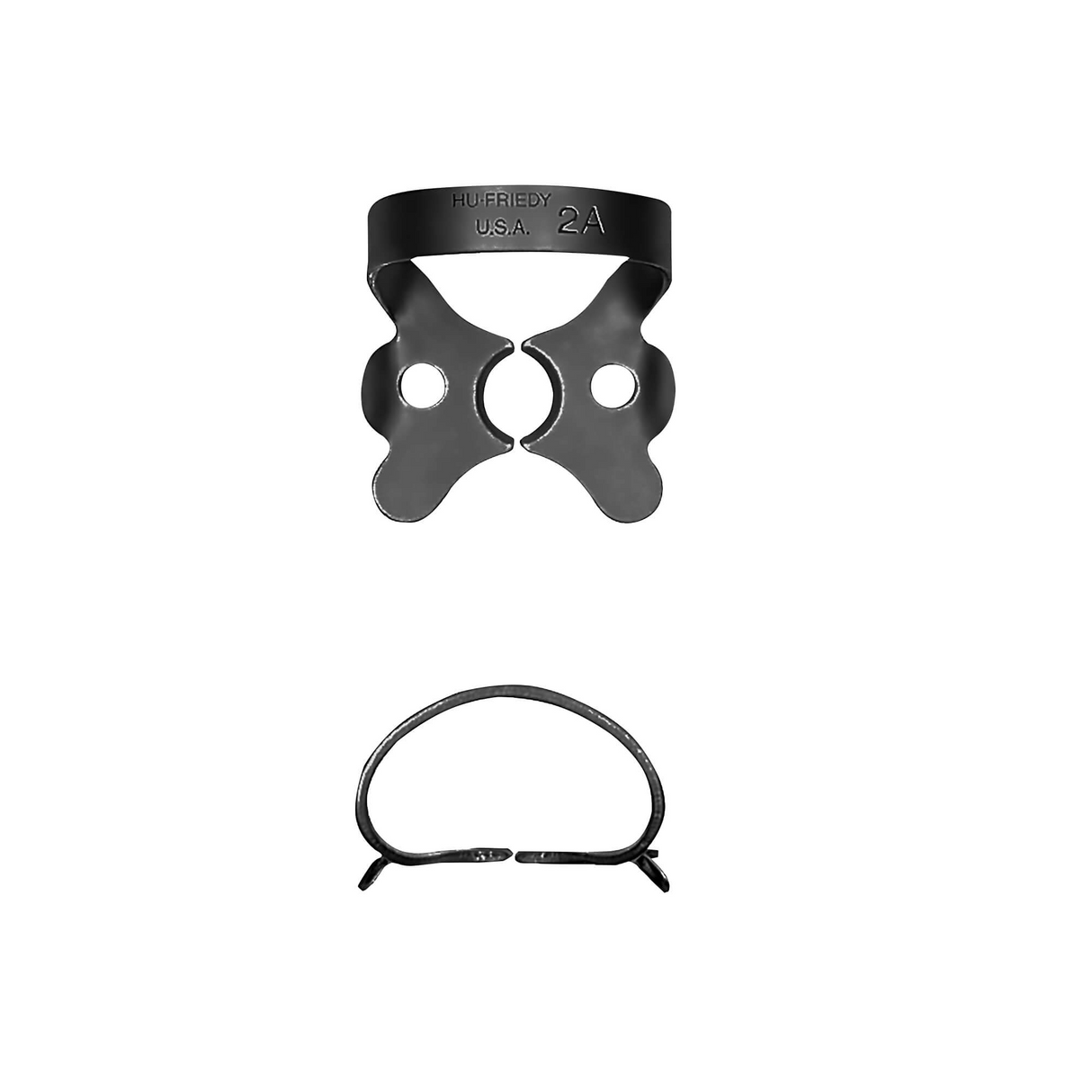 Crampon à digue Black Line Hu-Friedy RDCM2AX à mâchoires plates pour prémolaires larges