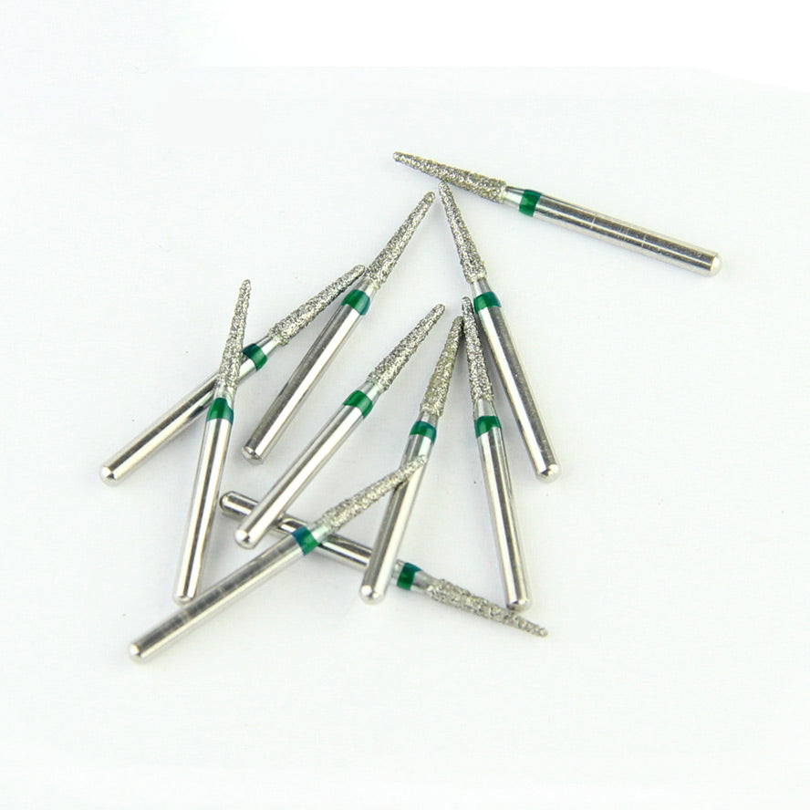 Fraises Diamantée FG x5 - Tête Cône à extrémité plate - Hauteur 21 mm - Iso : 197 - DIAN FONG - Dental Coop