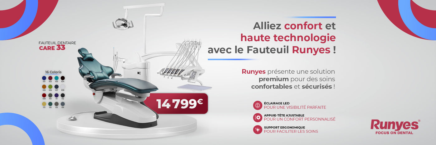 Fauteuil dentaire Care 33 Runyes. Alliez confort et haute technologie.