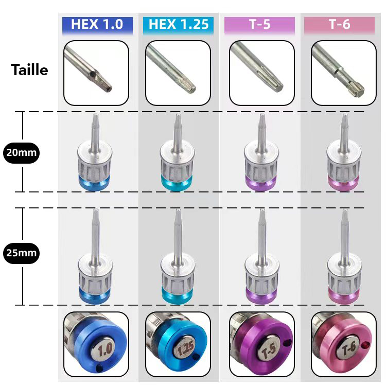 Kit de 16 tournevis universels avec clé dynamométrique pour implants dentaires représente l'outil ultime pour un contrôle précis et une connexion efficace. Grâce à ses poignées électroniques et à son tournevis rapide, cette clé vous permet de réaliser une connexion pratique en un temps record.