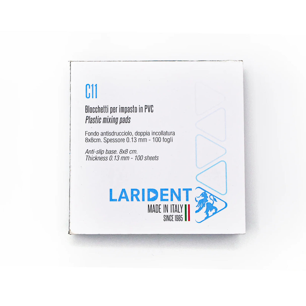 Lot de 6 blocs de mélange en PVC 100 feuilles à spatuler 8x8cm - Larident