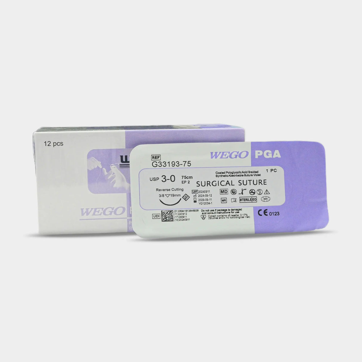 Fil de suture PGA - Polyfilament - Boîte de 12 - WEGO