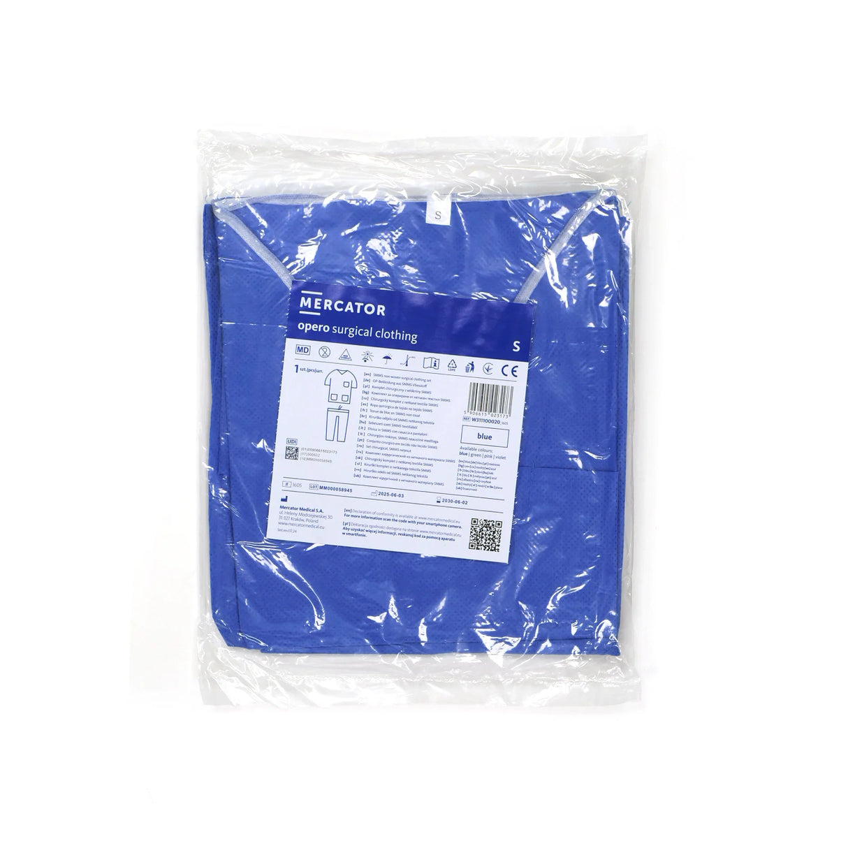 Pyjama de bloc à usage unique en polypropylène Non-tissé SMMS Bleu - Mercator - oofti