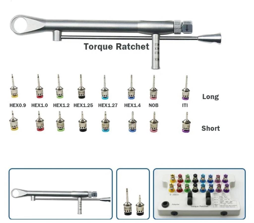 Kit de 16 tournevis universels pour implants adaptés aux vis des marques (Ankylos©, OSSTEM©, Dentium©, ICX©, Nobel BIOCARE ©et ITI Straumann©, Zimmer© , ETK ©, DENTSPLY©, ASTRA , MIS ©,Alpha BIO©,BIOHORIZON™, CORTEX™, TAV IMPLANT™,XIVE™, BEGO™, MEGAGEN™, ITI™)