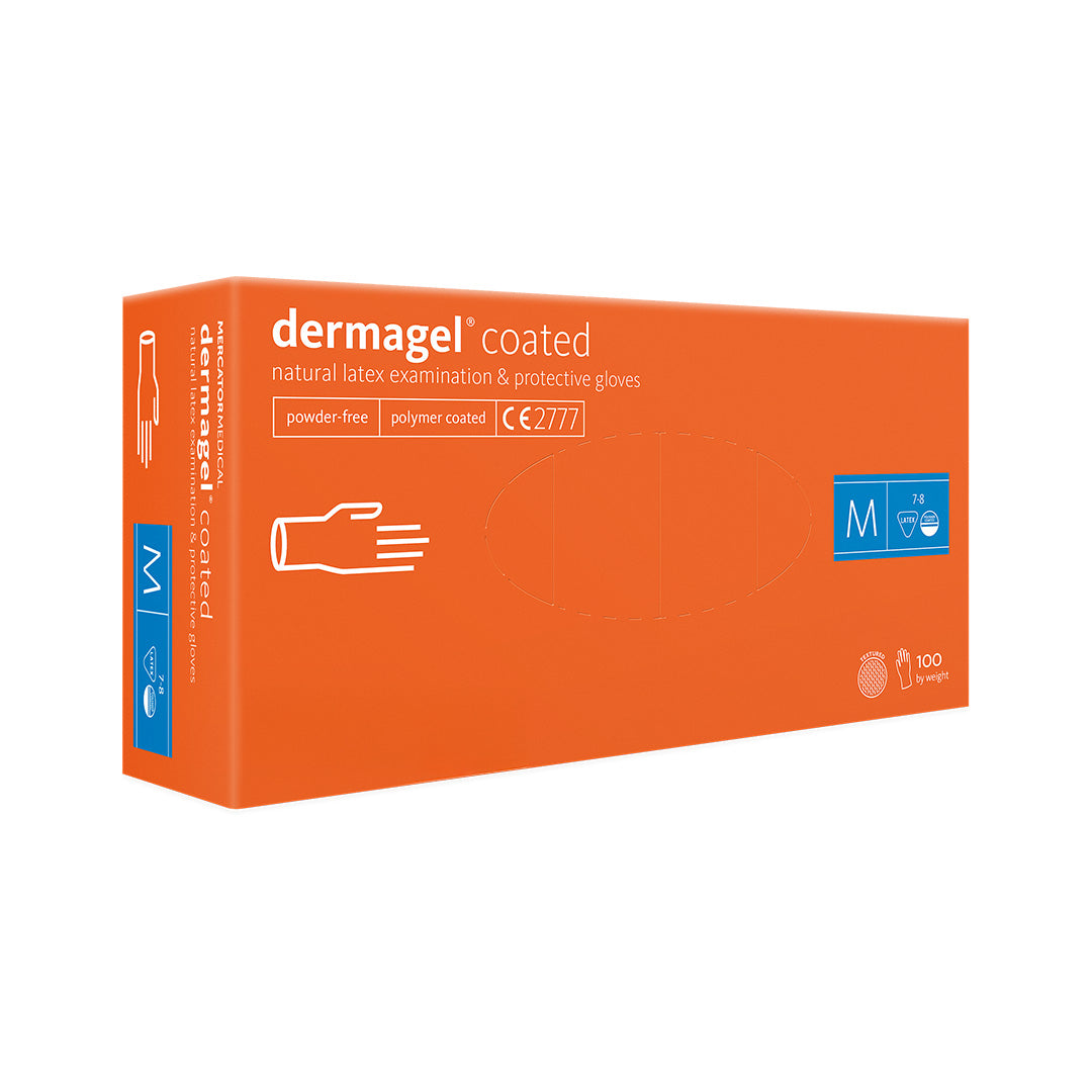 Dermagel Onderzoeks- en Beschermhandschoenen x100 — Poedervrij Latex - Mercator