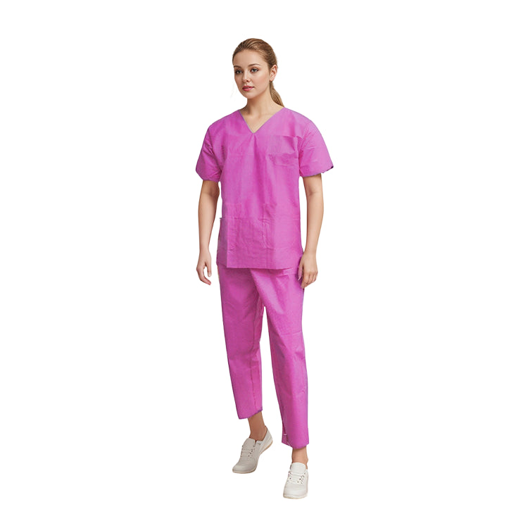 Pyjama de bloc à usage unique en polypropylène Non-tissé SMMS Rose - Mercator - oofti