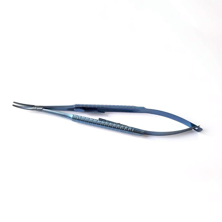 Porte-aiguille à lames courbées de Castroviejo 14cm en titane - oofti.fr