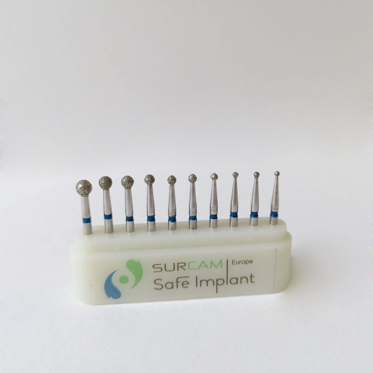 Kit de 10 fraises diamantées grain moyen têtes rondes FG - oofti.fr