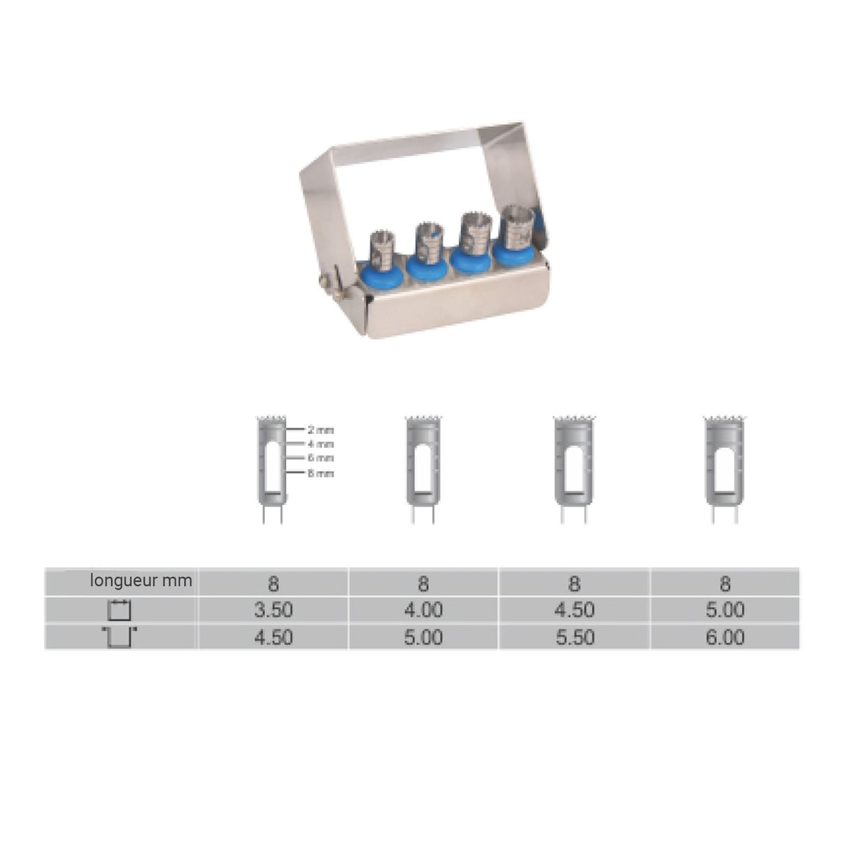 Kit 4 forets creux (tréphines) avec support - oofti.fr