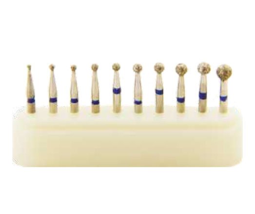 Kit de 10 fraises diamantées grain moyen têtes rondes FG - oofti.fr