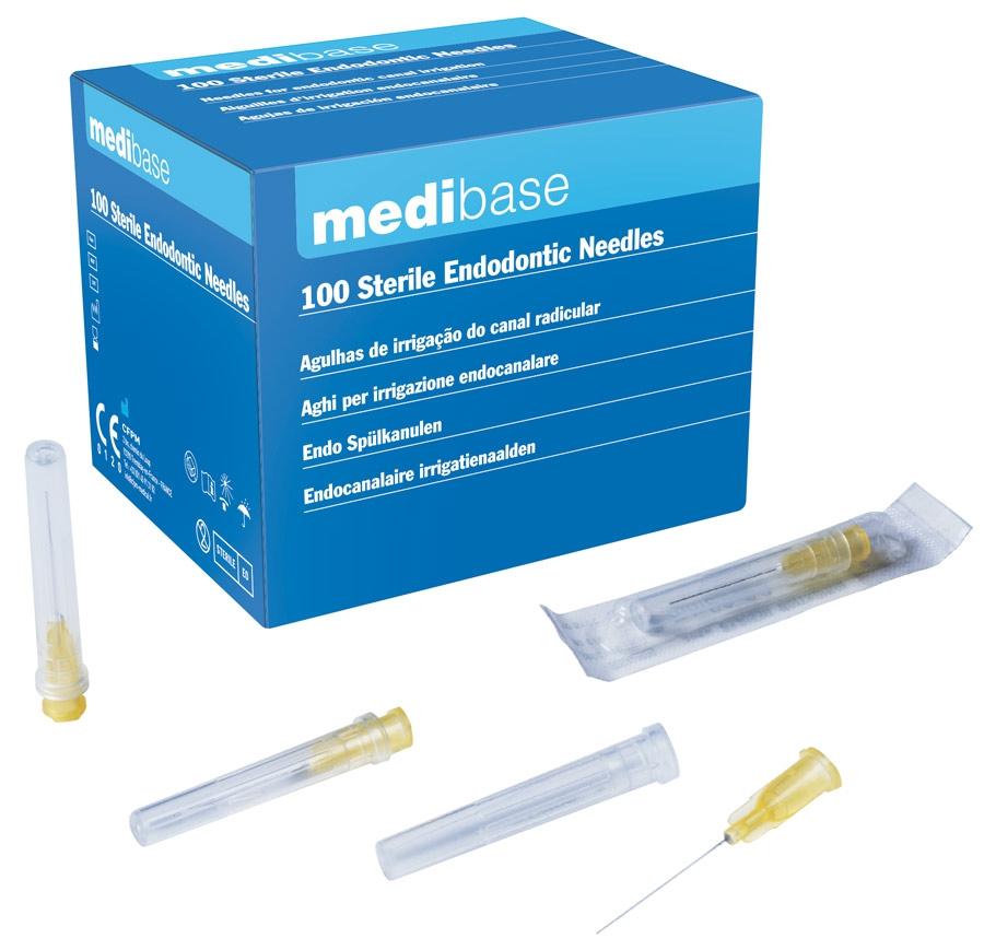 Aiguilles d’irrigation endocanalaire stériles à usage unique. Propriétés : Pointe mousse Efficace par effet rebond : insérer doucement l’aiguille dans le canal radiculaire - quand elle bute, la sortir de 1 mm et commencer à injecter la solution en exerçant une légère pression Dispositif médical de classe IIa. Marquage CE0120 / CE0197. Fabricant : CFPM / CDM CENTER OF EXCELLENCE LTD. La boîte comprend : 100 aiguilles stériles Luer-Lock Taille G30 Ø, 0,3 mm, L 23mm