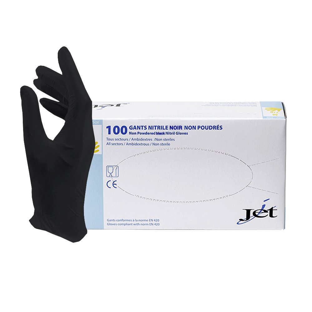 Gants noirs en nitrile médical non poudrés - oofti.fr