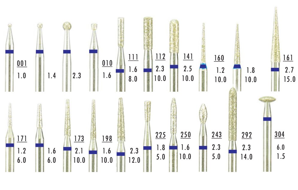 Kit de 20 fraises diamantées HP de précision - oofti.fr