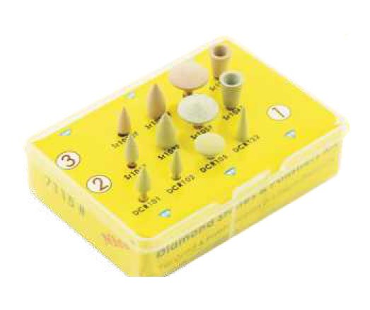 Kit de 12 fraises polissage diamant et pierre incrustée de diamant pour la zircone et tous les disilicate de type EMAX™ - oofti.fr