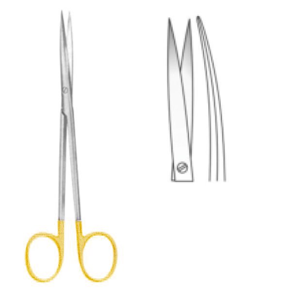 Ciseaux Metzenbaum courbes 16cm carbure de tungstène en pointe - oofti.fr