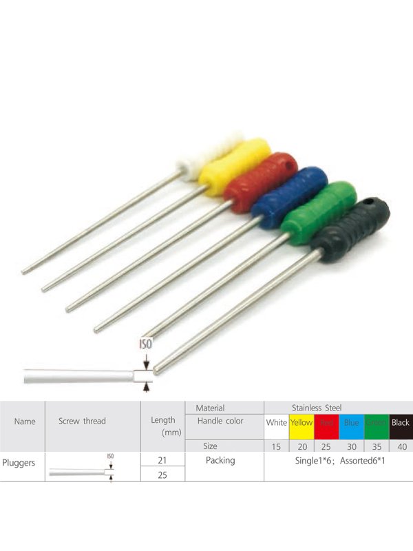 Boîte de 6 pluggers fouloirs en acier inoxydable à gutta percha - oofti.fr