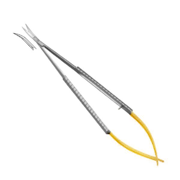 Micro-ciseaux de Castroviejo 14cm à lames courbées en carbure de tungstène - oofti.fr