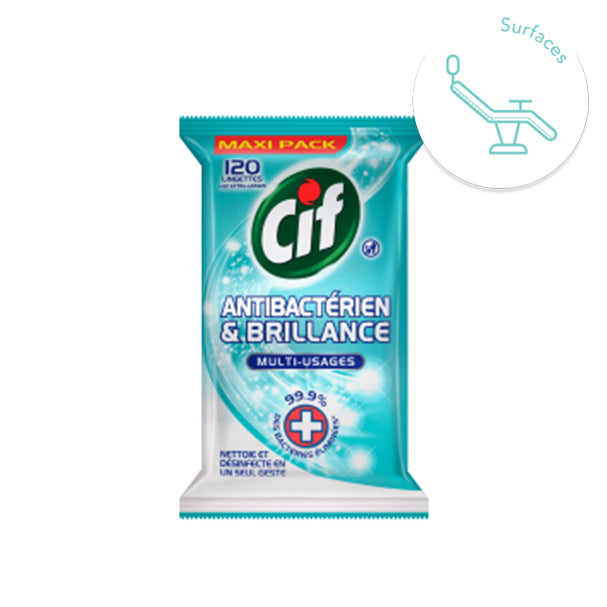 Lingettes antibactériennes Cif – Nettoyage désinfectant pour surfaces professionnelles