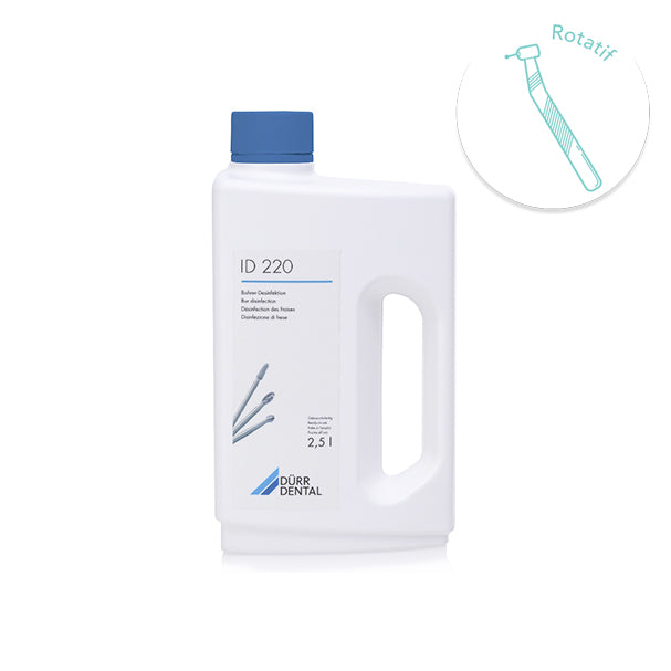 ID 220 Dürr Dental 2,5 L – Bain désinfectant prêt à l’emploi pour fraises rotatives. Sans formaldéhyde, efficace en ultrasons. Spectre antimicrobien large - oofti.fr