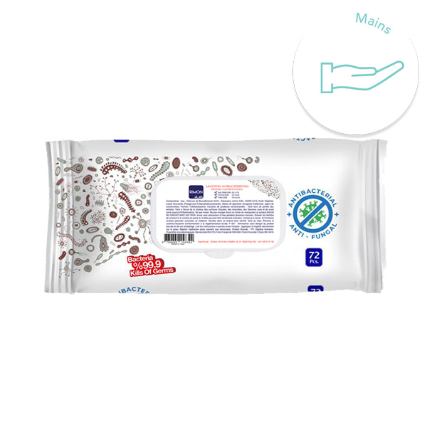 Lingettes antibactériennes hygiène humaine