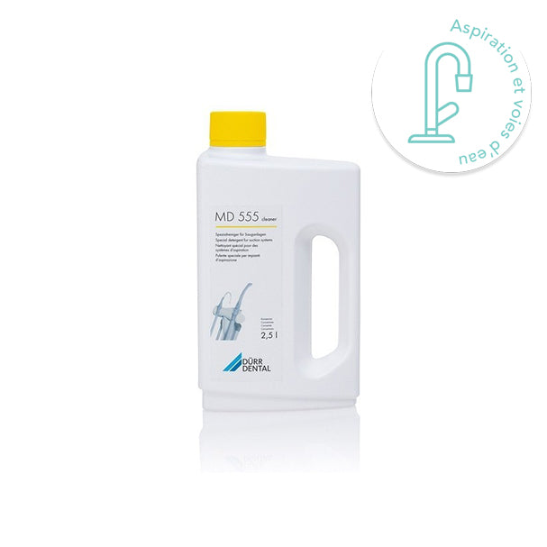 MD 555 Cleaner Dürr Dental – Nettoyant prêt à l’emploi pour systèmes d’aspiration dentaires. Formule non moussante aux acides organiques, élimine dépôts et résidus. 2,5 L - oofti.fr