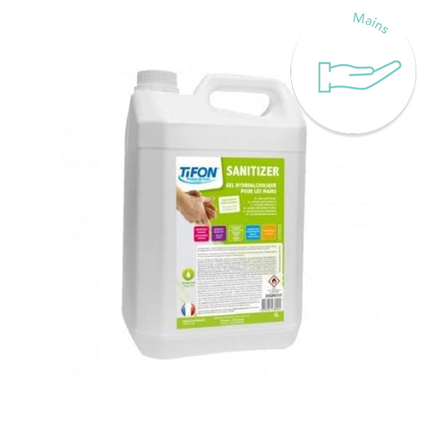Gel hydroalcoolique antiseptique mains en bidon de 5L. Conçu pour une utilisation fréquente, ne dessèche pas la peau et ne laisse pas d'odeur. Bactéricide EN 13727 Bactéricide EN 1276 Bactéricide EN 1500 Virucide EN 14476