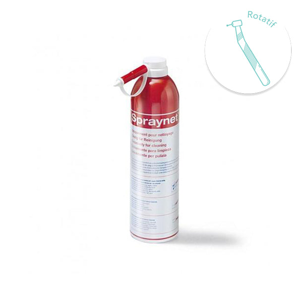 Spray lubrifiant 500 ml pour turbines et contre-angles. Nettoie, lubrifie et protège vos instruments rotatifs en usage dentaire ou médical. Application facile - oofti.fr