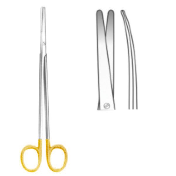 Ciseaux Metzenbaum courbes 16cm carbure de tungstène bout rond (mousse) - oofti.fr