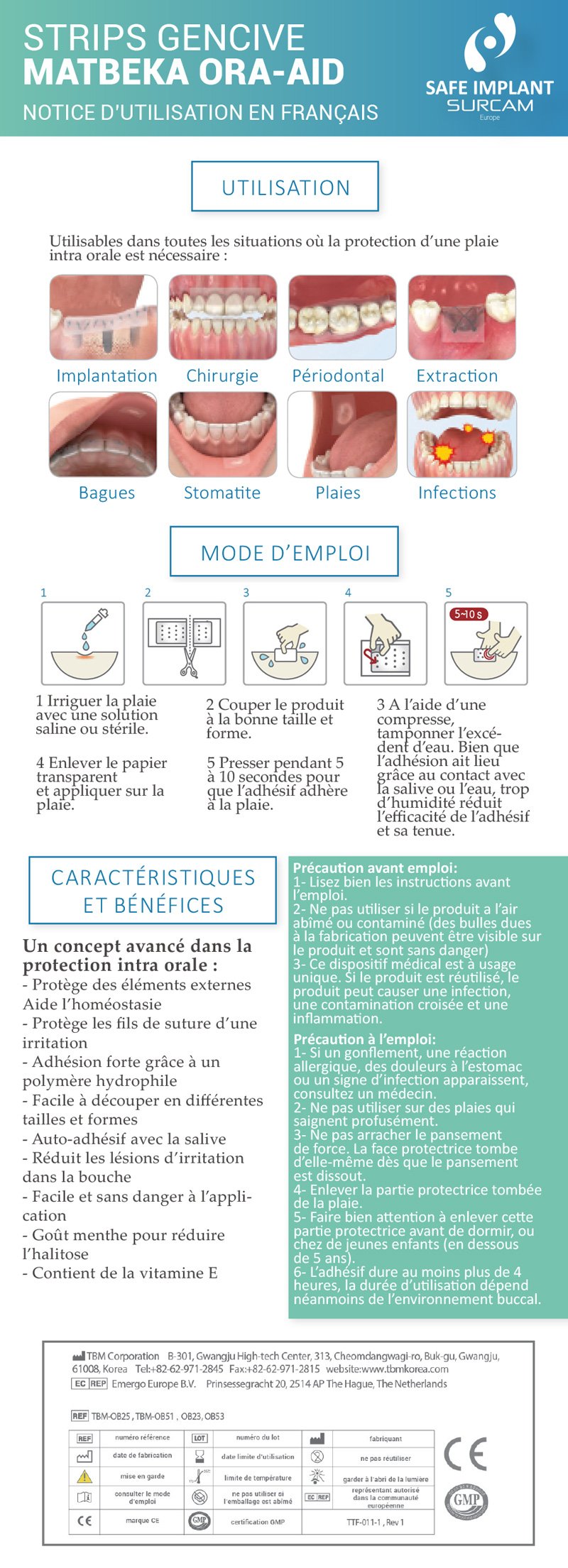 MATBEKA intra-oral boîte 20 pansements (25x15mm) - oofti.fr