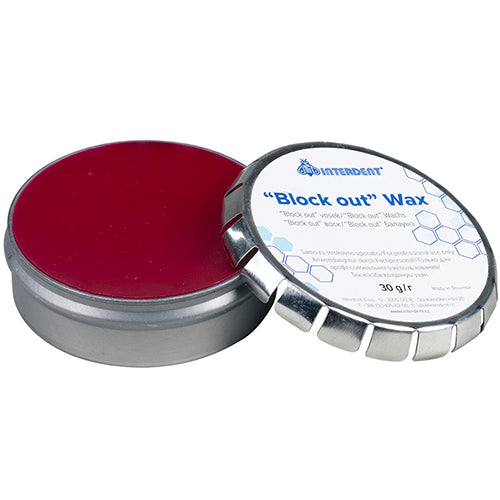 Cire pour bloquer les contre-dépouilles des modèles en plâtre et pour l'analyse des modèles lors de la fabrication de prothèses partielles. Le point de goutte élevé de 86°C rend la cire utilisable également lors de la duplication avec un matériau de duplication thermoréversible. Le pot de 30g