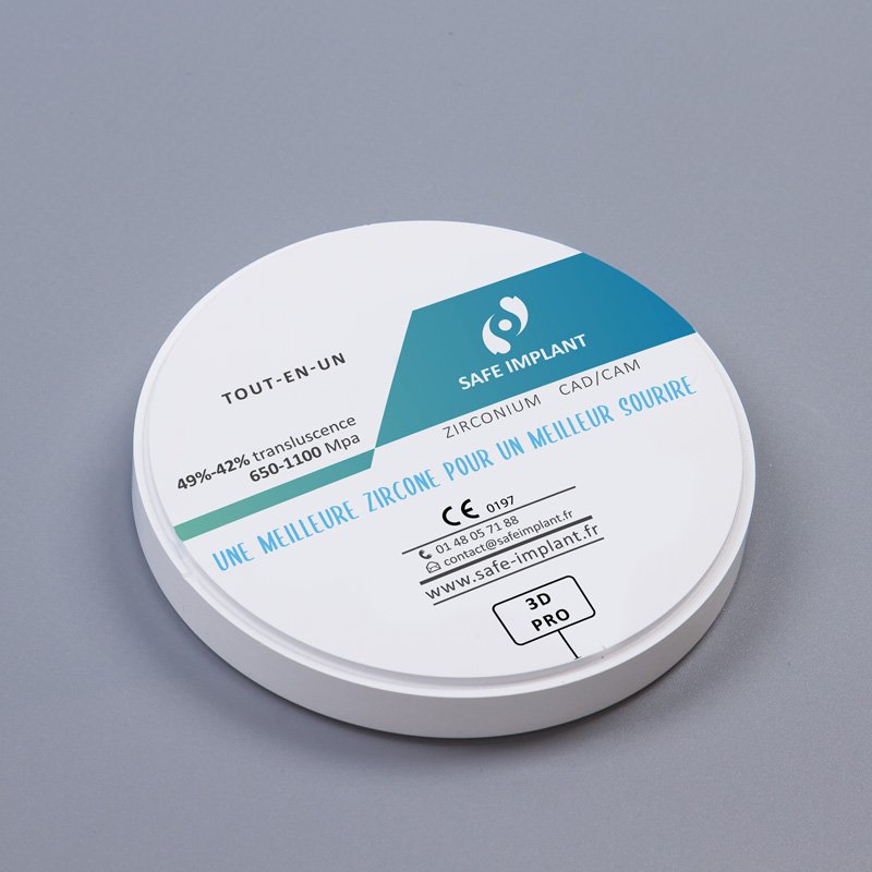 Disque zircone en teinte C diamètre 98 mm 3DSAFE-PRO - oofti.fr