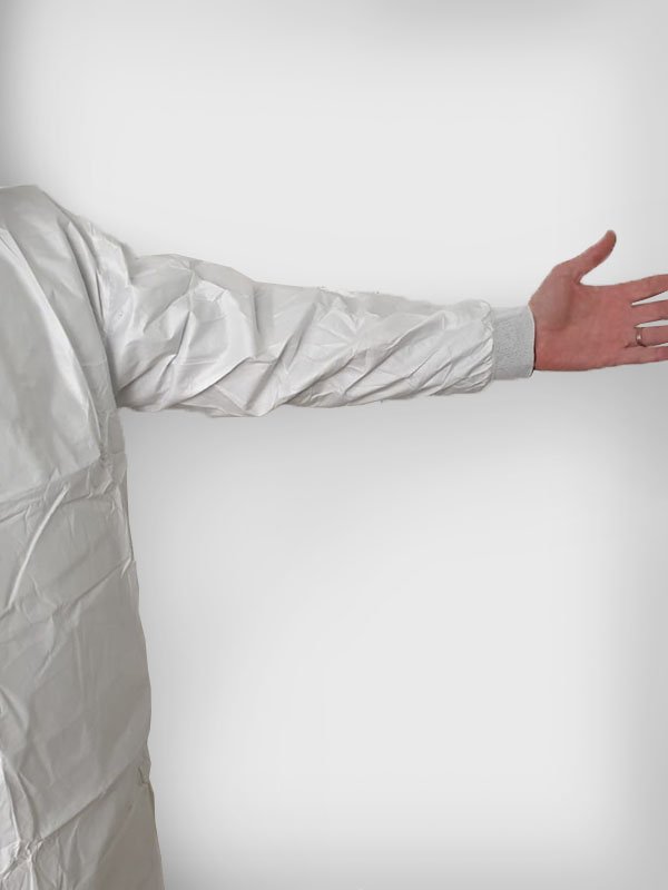 Blouse médicale jetable en polypropylène imperméable – Protection contre projections et fluides – Poignets élastiqués – Fermeture à nouettes