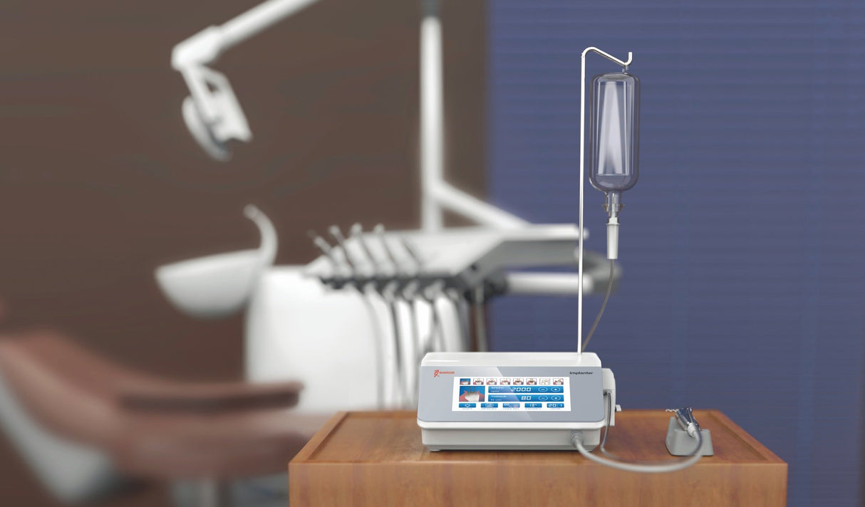 Moteur d'implantologie implant-X™ de la marque DTE™ vendu avec son contre angle bague verte 20:1 DTE™ - oofti.fr