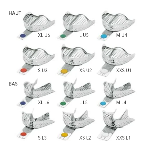 Set de 8 porte-empreintes perforés inox - ASA CODICOLOR