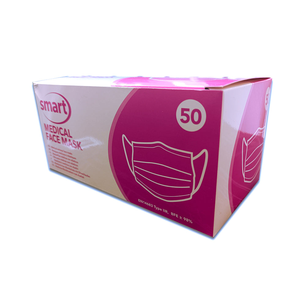 Masques IIR Smart : BFE ≥ 98 %, confort 4 h, barrette nasale, sans latex. Protection anti-gouttelettes. Norme EN 14683. Boîte hygiénique à usage unique - oofti.fr