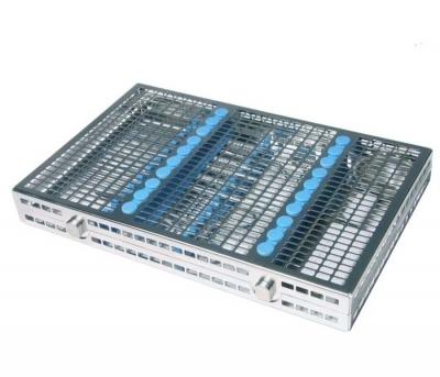 Idéales pour le nettoyage en thermo-laveur. Ultra-ajourées. Compatibles avec tous les modes de stérilisation. Tout nouveau système de fermeture ( avec boutons rotatifs). En inox et silicone. Autres coloris disponibles sur demande. DM Classe I. Fabricant: Nicrominox.