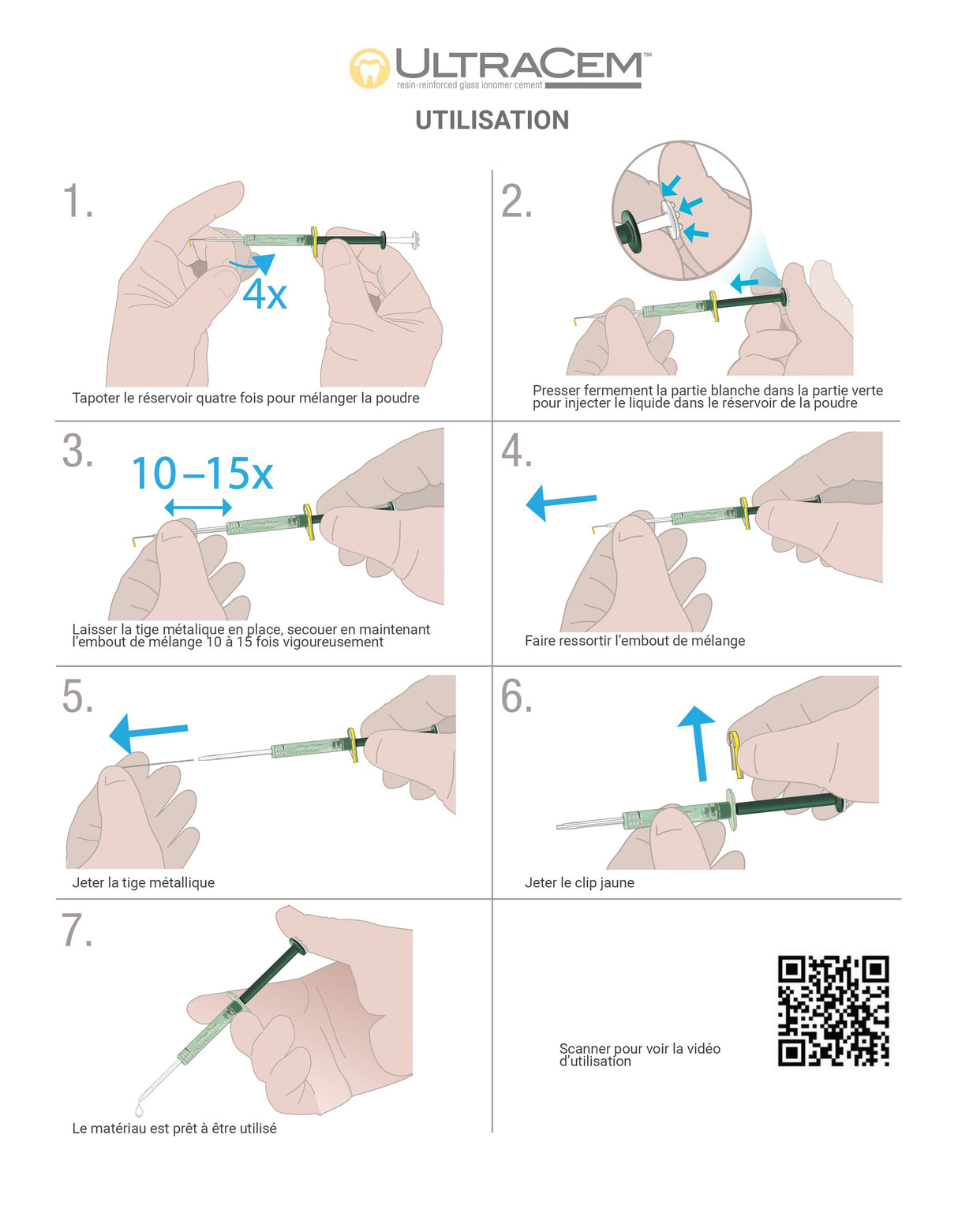Ciment verre ionomère UltraCem - 20 seringues de 0,3g - oofti.fr