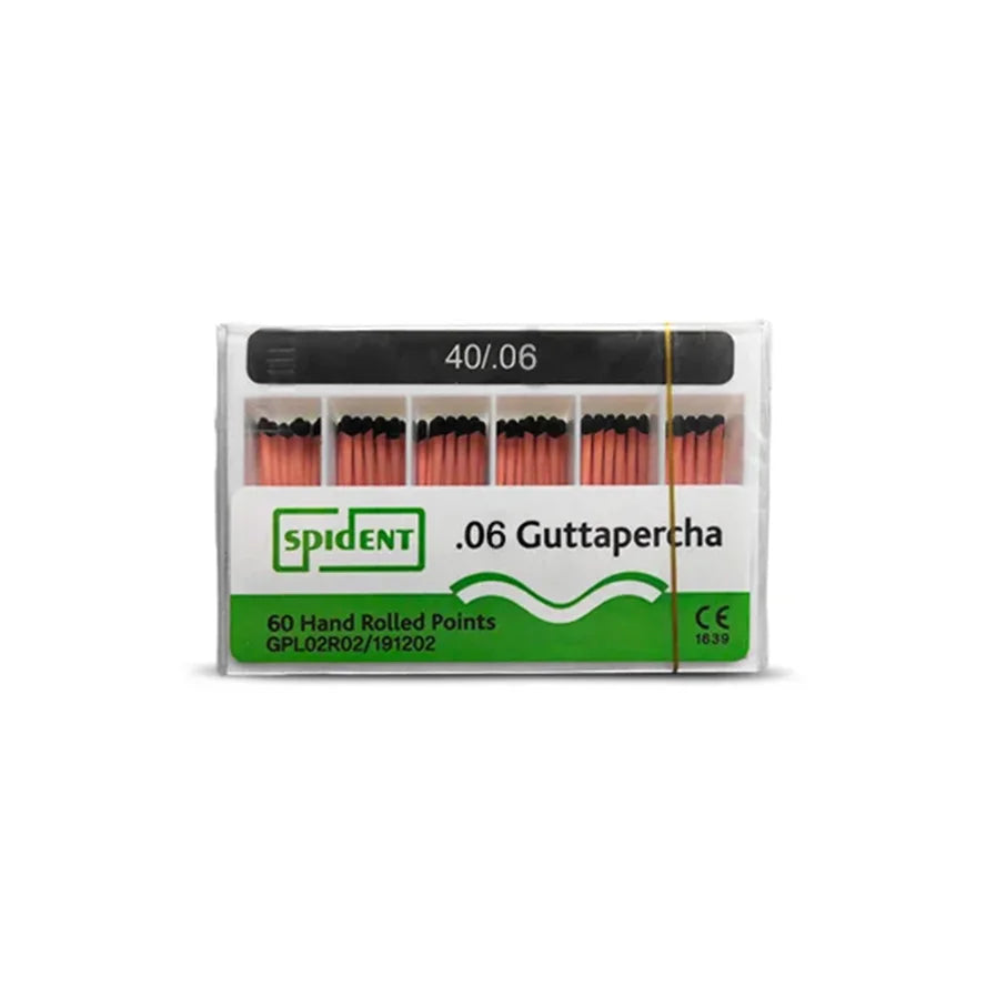 Boîtes de 60 pointes coniques de gutta-percha ISO TAPER - 4 ou 6 %