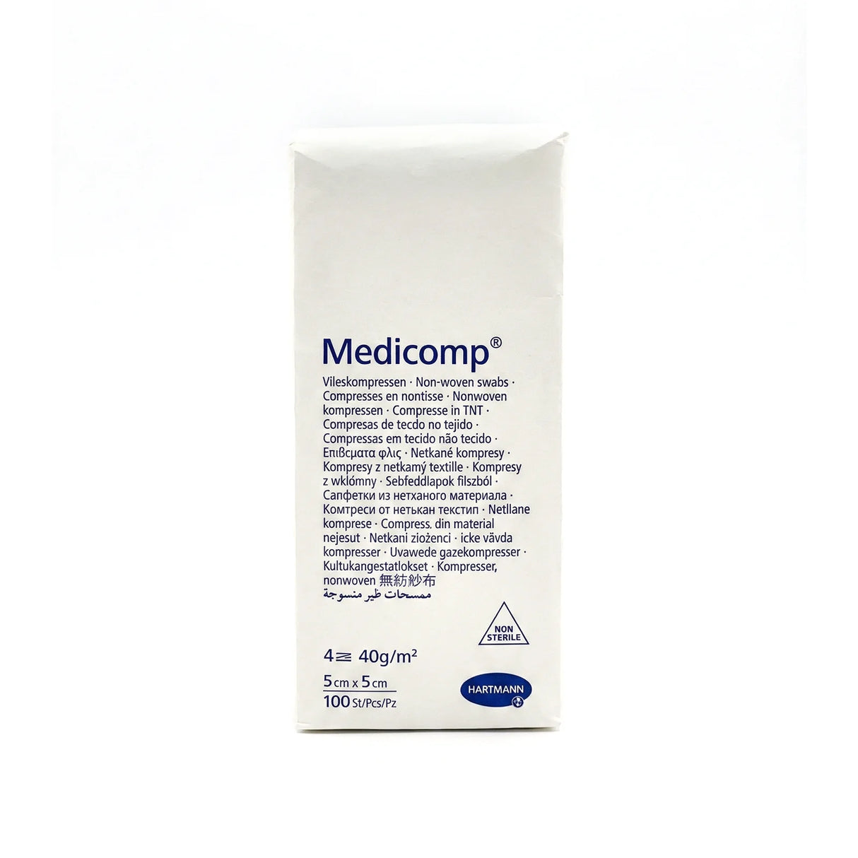 Lot de 100 compresses non tissées non stériles 5x5cm ou 7.5x7.5 cm - Medicomp® Hartmann - oofti.fr