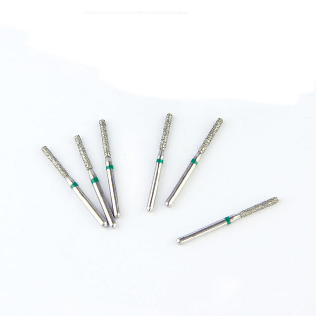 Fraises Diamantée FG x5 - Tête Cylindre à extrémité plate - Hauteur 22 mm - Iso : 111 - DIAN FONG - Dental Coop