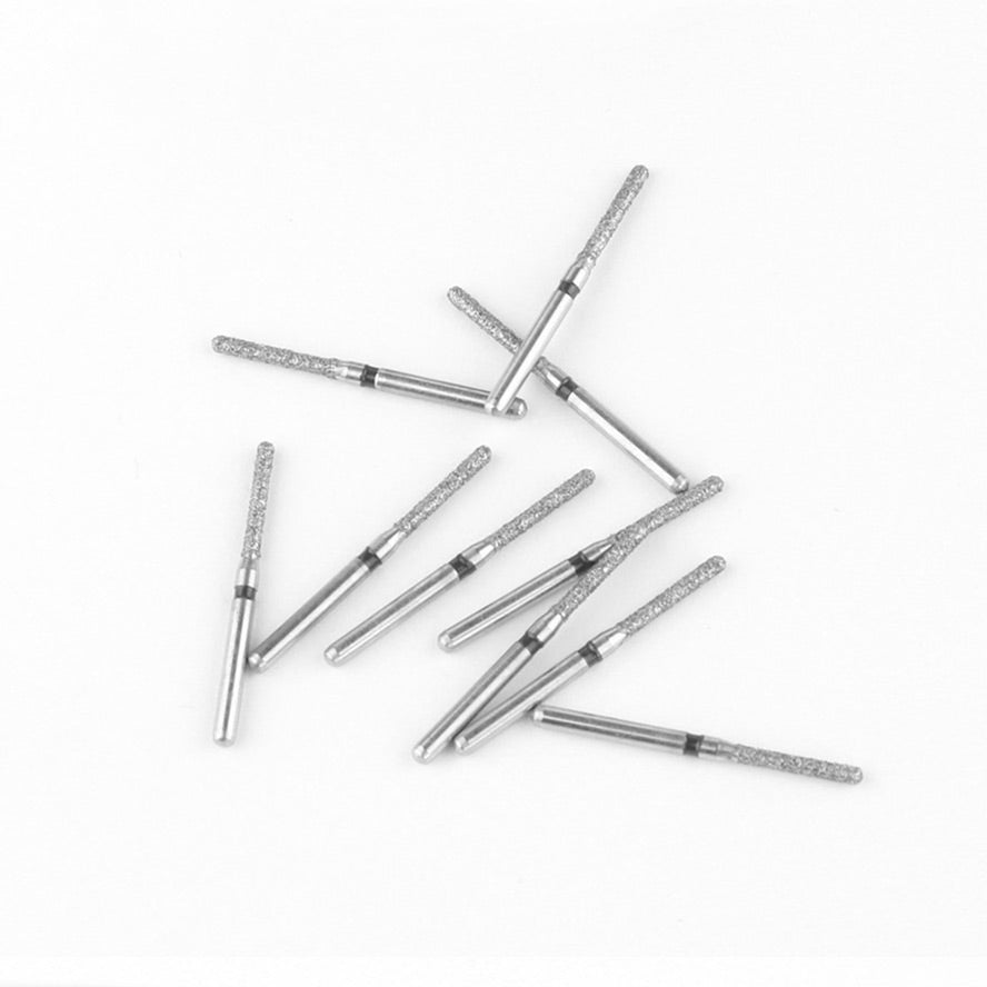 Fraises Diamantée FG x5 - Tête Cylindre à extrémité ronde - Hauteur 22 mm - Iso : 141 - DIAN FONG - Dental Coop