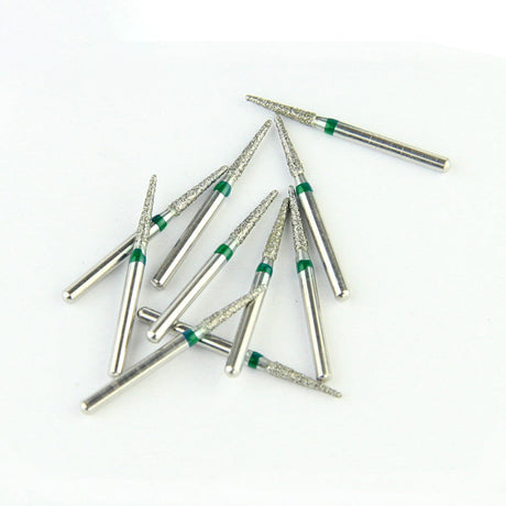 Fraises Diamantée FG x5 - Tête Cône à extrémité plate - Hauteur 21 mm - Iso : 197 - DIAN FONG - Dental Coop