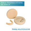 Disque PMMA Multicouche - Teintes D2, D3 & D4 - 10 épaisseurs - HUGE - oofti.fr