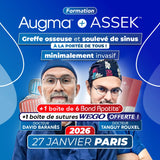 Formation greffe osseuse et soulevé de sinus minimalement invasif - Augma + ASSEK Lift - 27 Janvier 2026 Paris - Docteur David Baranès & Docteur Tanguy Rouxel - Augma Bond Apatite et Kits ASSEK Lift - Safe Implant - oofti.fr - Safe Academy - Dental Groupe