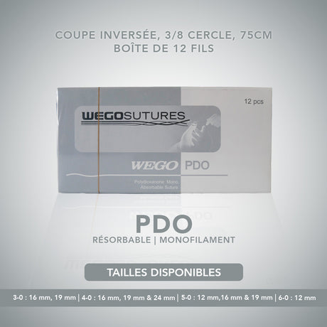 Fil de suture PDO - Monofilament - Boîte de 12 - WEGO