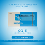 Fil de suture Soie - Boîte de 12 - WEGO 