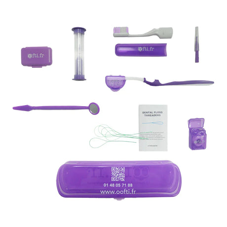 Kit dentaire orthodontique - Bleu ou violet - oofti.fr
