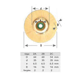 Roues de polissage - Ø 54, 60 ou 64 mm x 35 mm - 2 rangées - DIAN FONG - Dental Coop