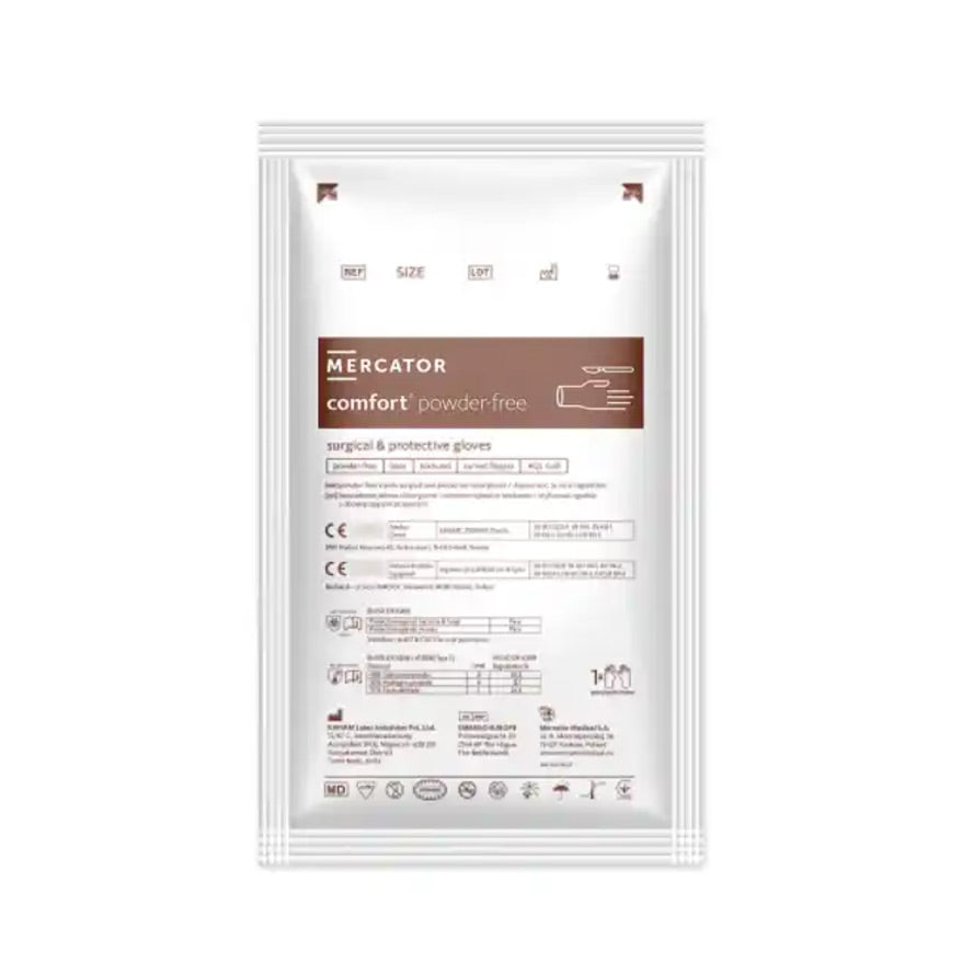 Gants chirurgicaux latex non poudrés EO x100 - couleur jaune - MERCATOR - Dental Coop