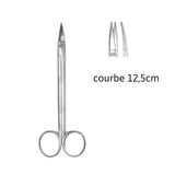 Ciseaux chirurgicaux Quinby courbes 12,5cm